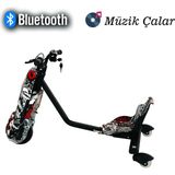 T-Scooter Drift Car Elektrikli Kaykay Hoverboard Siyah-Beyaz-Kırmızı - Siyah-Kırmızı