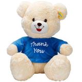 T-Shirtlü Oturan Peluş Ayı 60 cm - Kırmızı