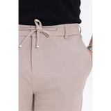 T SteepRockt Erkek Jogger Pantolon Krem Beli Bağlamalı Ve Kemerli Arka 2 Cepli Regular Kalıp Rahat Kesim