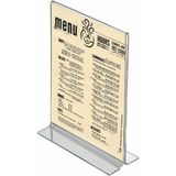 T Tipi Masaüstü Dikey Pleksi Föylük Broşürlük Fiyatlık 5li Paket - AKRİLİK BROŞÜRLÜK - (A4x210x297mm)