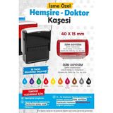T Tuğset Etiket Isme Özel Hemşire Kaşesi 40x15 mm Renk Seçenekleri ile Özel Tasarım Sağlık Personeli İçin T1430