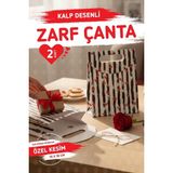 T Tuğset Etiket Kalp Baskılı Zarf Model Karton Çanta 15X18X6CM 2 Adet ,sevgililer Günü Hediye Kutusu ÇANTASI-T1550 - Beyaz