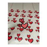 t tuğset etiket Kalp Sticker Etiket Şeffaf 4 Cm 70 Adet -t299