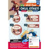t tuğset etiket Okul Etiketi Iron Man Kalem Defter Etiketi Özel Isim Yazılabilen Etiket Seti - Isim Etiketi-t569-oe4