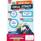 t tuğset etiket Okul Etiketi Mavi beyaz Çerçeve Temalı Kalem Defter Etiketi Özel İsim Yazılabilen Etiket Seti - İs