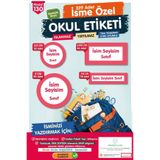 t tuğset etiket Okul Etiketi Pembe beyaz Çerçeve Temalı Kalem Defter Etiketi Özel İsim Yazılabilen Etiket Seti - İ