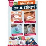 t tuğset etiket Okul Etiketi Pudra beyaz Çerçeve Temalı Kalem Defter Etiketi Özel İsim Yazılabilen Etiket Seti - İs