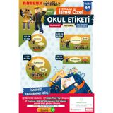 t tuğset etiket Okul Etiketi Roblox Kalem Defter Etiketi Özel İsim Yazılabilen Etiket Seti - İsim Etiketi-T587-OE64