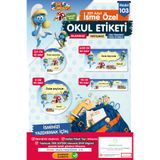 t tuğset etiket Okul Etiketi Şirinler Şirine Kalem Defter Etiketi Özel İsim Yazılabilen Etiket Seti - İsim Etiketi-T