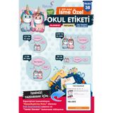 t tuğset etiket Okul Etiketi Unicorn Kalem Defter Etiketi Özel İsim Yazılabilen Etiket Seti - İsim Etiketi-T566-OE38
