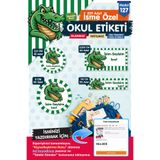 t tuğset etiket Okul Etiketi Yeşil Beyaz Timsah Temalı Kalem Defter Etiketi Özel İsim Yazılabilen Etiket Seti - İsim