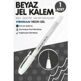 t tuğset etiket Pensan Neon Jel Kalem - Tükenmez Kalem 1 Mm Beyaz 1 Adet -t383