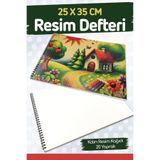 t tuğset etiket Resim Defteri Spiralli Kraft Karton Kapak 20 Yaprak 25x35 cm Büyük Boy -T1485