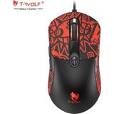 T-Wolf G550 Rgb Kablolu Gaming Mouse 7200 Dpı 6 Tuşlu Oyuncu Mouse - Siyah - Kırmızı