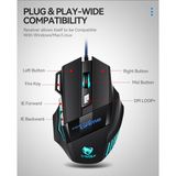 T-Wolf M1 Rgb Gaming Mouse 7 Tuşlu Kablolu Oyuncu Mouse 2400 Dpı LED Işıklı Ergonomik USB Mouse Siyah
