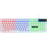 T-Wolf T11 Rgb Kablolu Gaming Klavye 104 Tuşlu Retro Steampunk Tasarım LED Aydınlatmalı Oyuncu Klavyesi - Beyaz