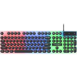 T-Wolf T11 Rgb Kablolu Gaming Klavye 104 Tuşlu Retro Steampunk Tasarım LED Aydınlatmalı Oyuncu Klavyesi - Siyah