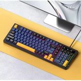 T-Wolf T13 Rgb Kablolu Gaming Klavye 98 Tuşlu Kompakt Oyuncu Klavyesi Retro Tasarım LED Aydınlatmalı - Siyah
