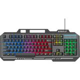 T-Wolf T16 Rgb Kablolu Gaming Klavye Metal Panel LED Aydınlatmalı 104 Tuşlu Oyuncu Klavyesi - Siyah