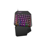 T-WOLF T19 Tek Elli Gaming Klavye RGB LED Işıklı 40 Tuşlu USB Oyuncu Keypad Ergonomik Bilek Destekli