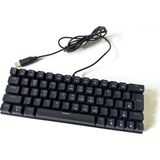 T-Wolf T61 Mekanik Gaming Klavye 63 Tuş Rgb Aydınlatmalı Ingilizce Q Kablolu Oyuncu Klavyesi - Siyah