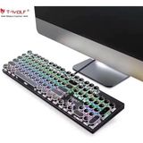 T-Wolf T75 Rgb Mekanik Gaming Klavye 104 Tuşlu Ingilizce Q Kablolu Oyuncu Klavyesi - Siyah