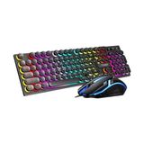 T-Wolf TF270 Rgb Mekanik Hisli Gaming Klavye Mouse Seti Punk Keycap Ingilizce - Adaçayı Yeşili