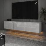 T0020 Alston 3 Kapaklı Duvara Monte Tv Ünitesi – Led Işıklı, Modern Tasarım, 160 Cm
