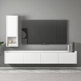 T007 Duvara Monte, Raflı Tv Ünitesi, Tv Sehpası, Beyaz