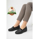 T01-3 Hafif Esnek Ortopedik Taban Günlük İçi Deri Kadın Ayakkabı Casual Anne Ayakkabısı