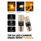 T10 Dipsiz W5w Canbus 24 Ledli Turuncu Park Plaka Ampulu ( 2 Adet)