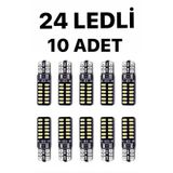 T10 Led 24 Ledli Metal Ultra Beyaz Park. Plaka. Tavan Ampulü 10 Adet
