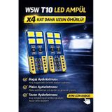 T10 W5w Led Ampül 2 Adet X4 Uzun Ömür Ultra Parlak Beyaz Park Plaka Tavan Bagaj Ledi