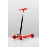 T212-K Çocuk Scooter 4 Kademeli (55-70CM) Ayarlanabilir Katlanabilir Direksiyon LED Işıklı 2 Tekerlek / - Kırmızı