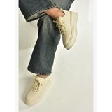 T274148309 Bej Kalın Tabanlı Bağcıklı Spor Ayakkabı Sneakers