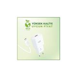 T443E Strong 18W Şarj Aleti ve Type-C USB Kablo Set Qc 3.0A - 00-Siyah - Beyaz