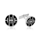 T4662 925 Ayar Gümüş Desenli Yuvarlak Kol Düğmesi