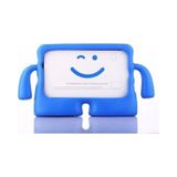 T5 10 Inç Kılıf Çocuklara Özel Emoji Tasarımlı, Standlı, Tam Korumalı Tablet Kılıfı -mavi