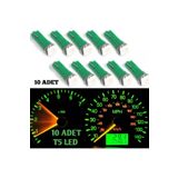 T5 Led Oto Kilometre Kadran Ambians Aydinlatma Ampulu Yesil 10 Adet
