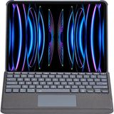 T5509D Ipad 12.9 (2022) Kılıf Palermo Ledli Klavyeli Standlı Tablet Kılıfı - Siyah