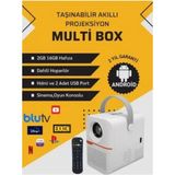 T6 Promax Android Projektör, Wi-Fi, Bluetooth, 240 Inç Ekran, Yansıtma, Dahili Hoparlör - Ahşap Bej - Siyah