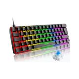 T60 Rgb Mavi Switch Mekanik Siyah Klavye Kablolu Gaming Driverli Oyuncu Klavyesi T60 Mini Q Klavye siyah