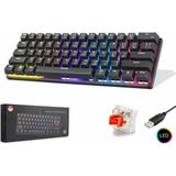 T60 Siyah Red Switch Rgb Gaming Oyuncu Klavyesi Mekanik 62 Tuş 18 Ayarlanabilirled Gaming Klavye