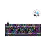T60 Siyah Renk Mavi Switch Mekanik Kablolu Klavye Gaming Driverli Oyuncu Klavyesi T60 Mini Q cok-renkli