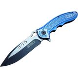 T60B Kamp Çakı 20 cm - Mavi Sap, Otomatik, Kemerlikli