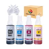 T664 664 Mürekkep Epson T6641 T6642 T6643 T6644 ile Uyumlu Dolum Şişesi Mürekkep Epson Ecotank ET-2500 ET-2550 ET-2600 ET-2650 ET-4500 ET-14000 L396 L396 L396 Için 050 L 3060 L3070 (4 Paket) - Çok Renkli - Standart - Otomatik
