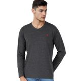 T8587 DEWBERRY V YAKA ERKEK UZUN KOL T-SHIRT-ANTRASİT-1