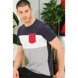 T8592 DEWBERRY ERKEK T-SHIRT-DÜZ LACİVERT