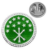 T8679 925 Ayar Gümüş Çerkes Bayrağı Rozet
