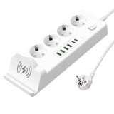 T974-2PD Akım Korumalı 4'lü Duvar Prizi | 5 USB Girişli, IP44 Suya Dayanıklı, Otel ve Ev Tipi Lüks Çoklu Priz